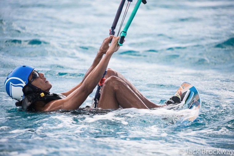 Image: Obama kite surfs in Moskito on the British Virgin Islands