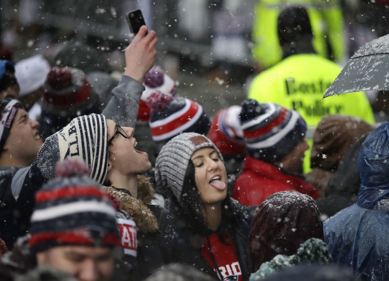New England Patriots' Super Bowl Victory Parade Isn't Dampened by Messy