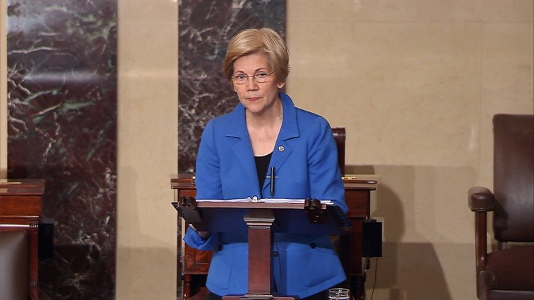 Image: Warren is stopped from speaking on the Senate floor during her speech opposing attorney general nominee Sen. Jeff Sessions