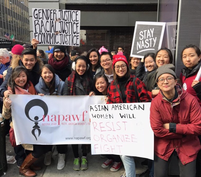 Members of NAPAWF*NYC at the New York City's Women's March