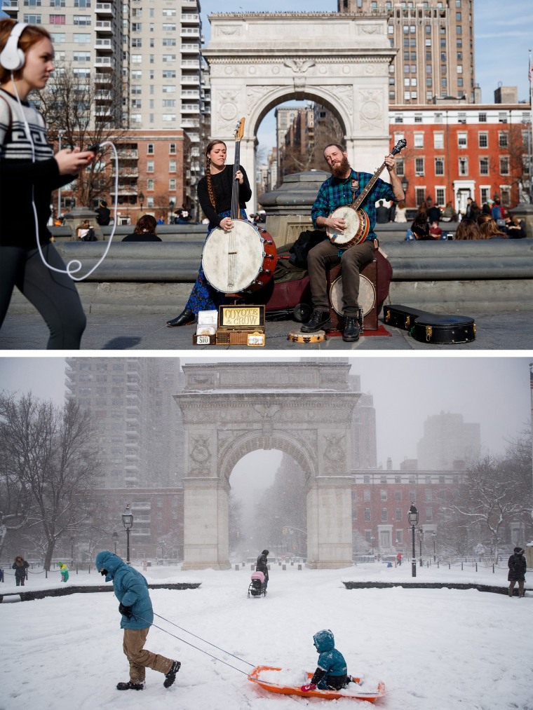 Image: From Balmy To Snow Storm: Extreme 48-Hour Weather Swing In New York City