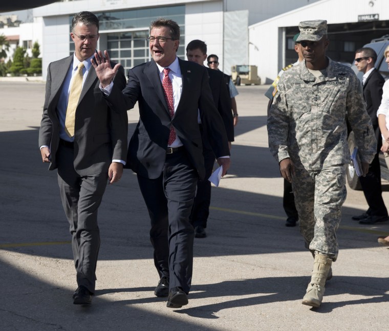 IMAGE: Ash Carter, Eric Rosenbach and Ronald Lewis