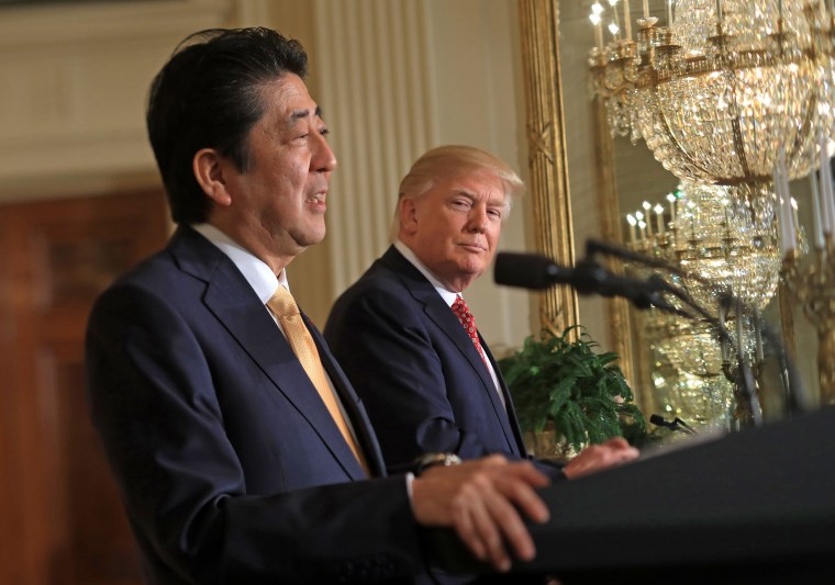 Image: President Trump and Prime Minister Abe Hold Press Conference at White House