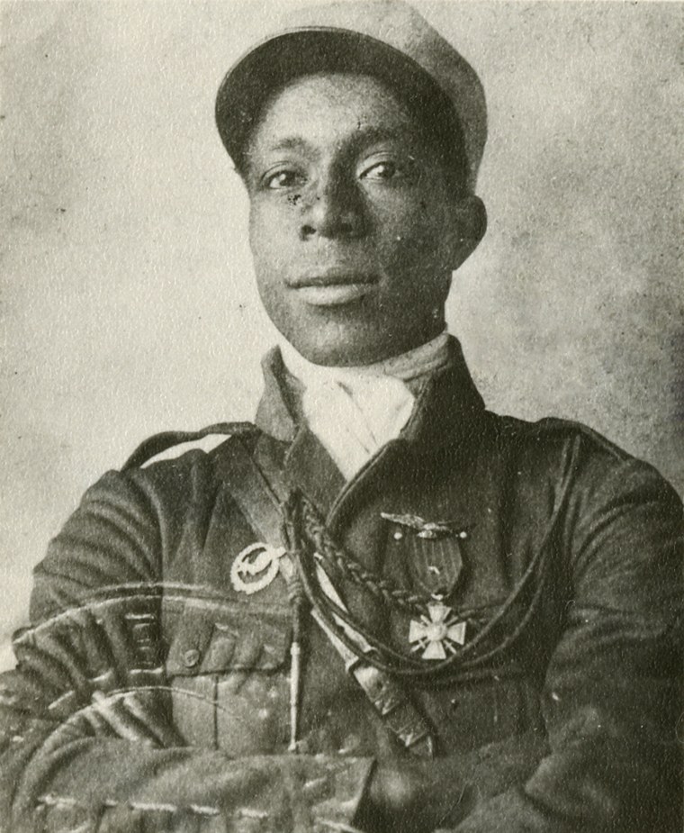 Image: Eugene Jacques Bullard during his flight training.