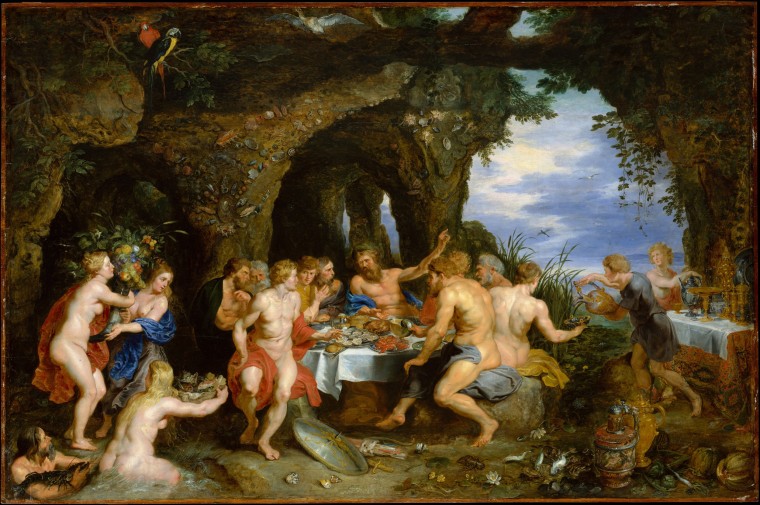 Image: The Feast of Achelo?s, oil on wood by Peter Paul Rubins and Jan Brueghel the Elder, circa 1615.