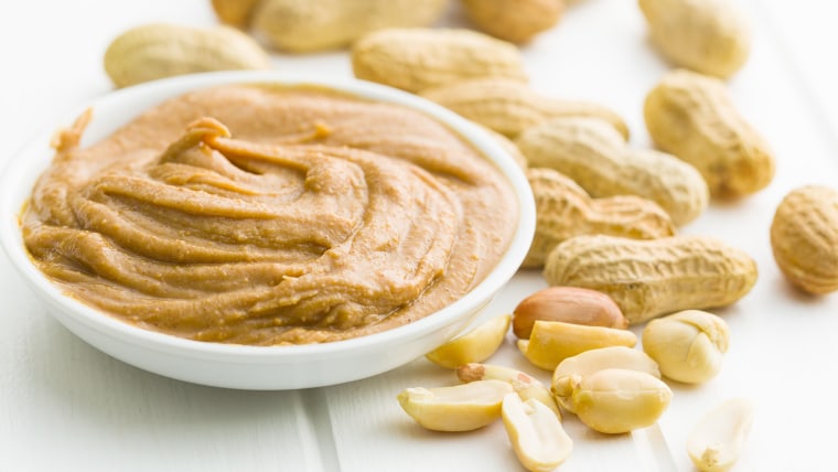 Creamy peanut butter and peanuts