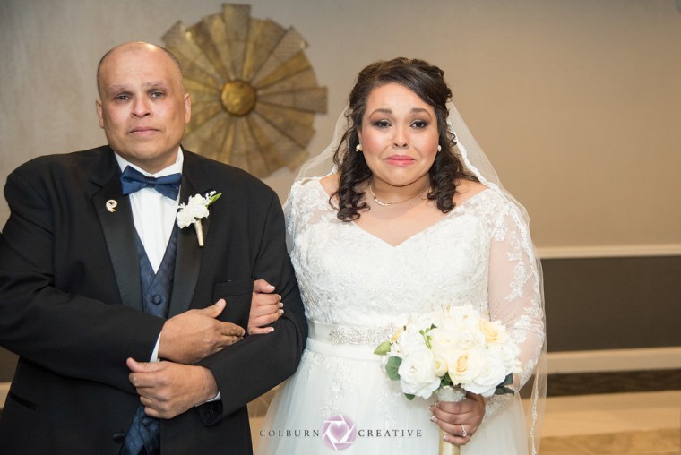 Karl Jones walks daughter Alyssa down the aisle at wedding