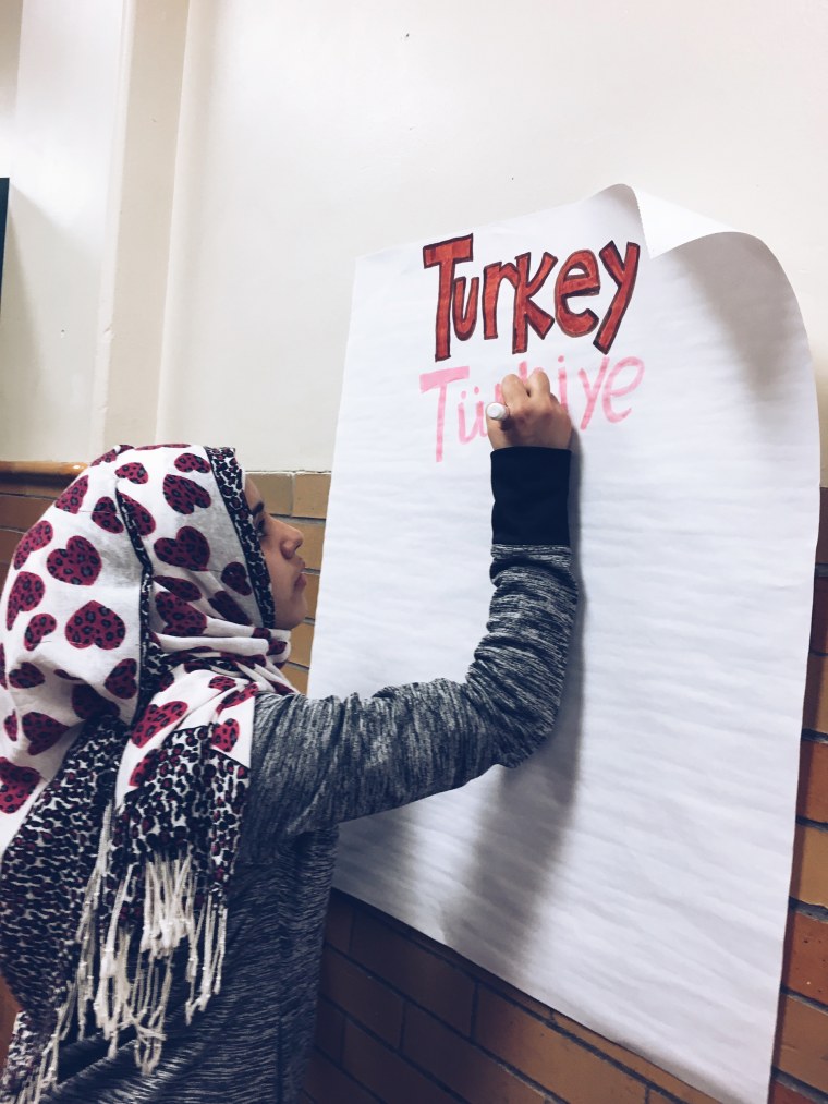 Khawla lived in Aleppo, Syria before her family fled to Turkey. In the summer, the moved to Pittsburgh. As a member of an after school club, Global Minds, she shares information about Turkey to help other students better understand the country.