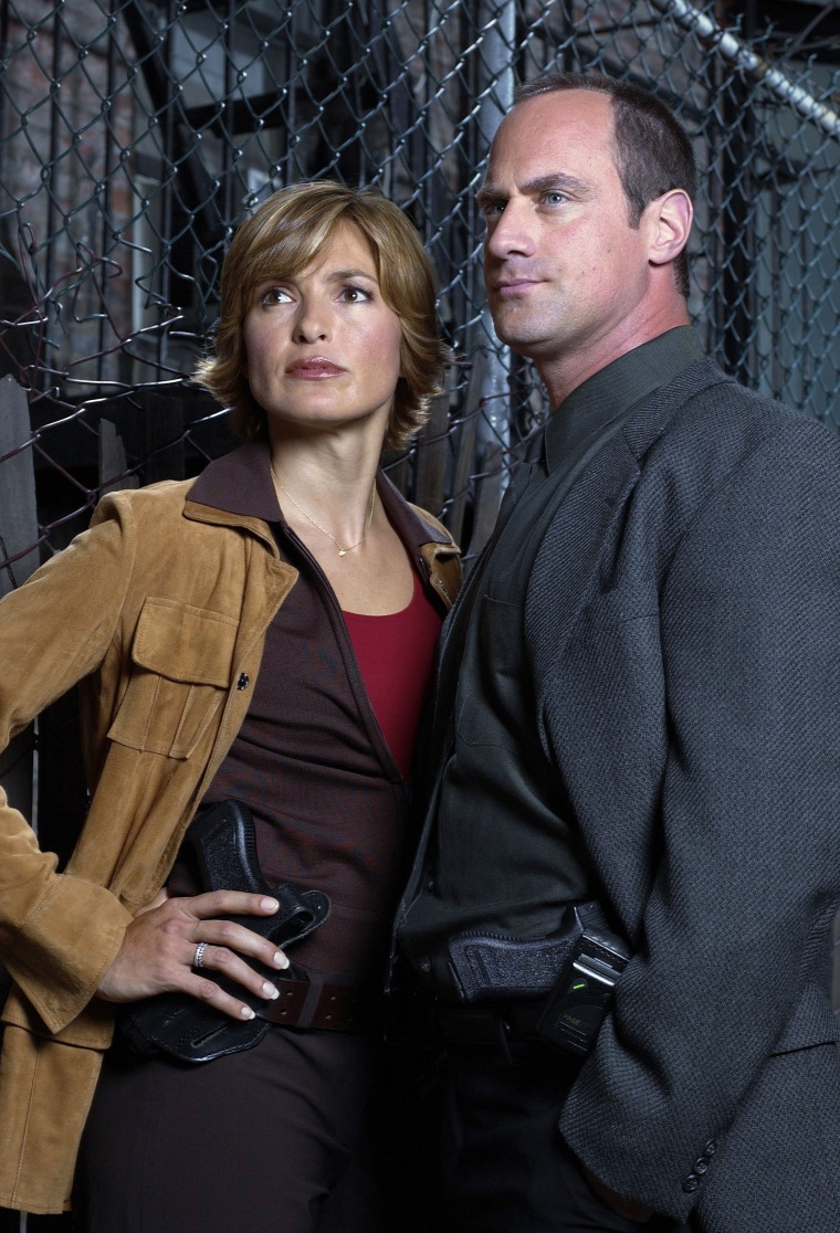 LAW &amp; ORDER: SPECIAL VICTIMS UNIT -- Season 5 -- Pictured: (l-r) Mariska Hargitay as Detective Olivia Benson, Christopher Meloni as Detective Elliot Stabler