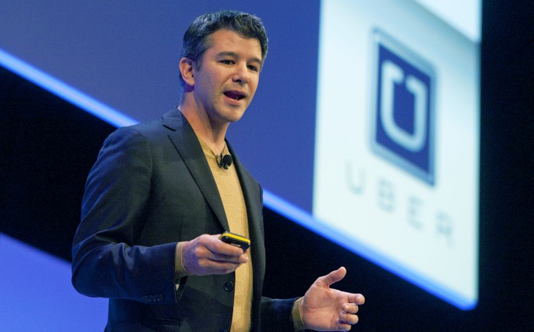 Image: Travis Kalanick, Founder and CEO of Uber, delivers a speech at the Institute of Directors Convention at the Royal Albert Hall, Central London on Oct 3, 2014.