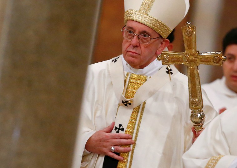 Image: Pope Francis celebrates a mass in Rome on Jan. 21.