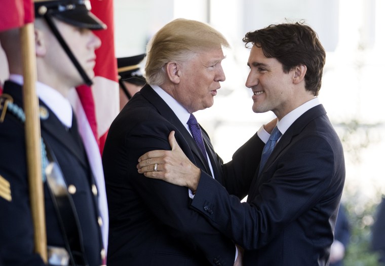 Image: Trump greets Trudeau at the White House