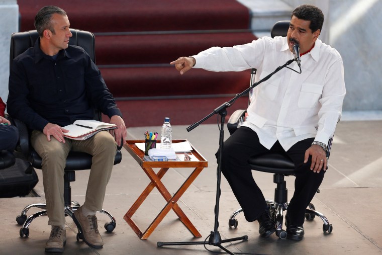 Image: File Photo: Venezuela's President Nicolas Maduro speaks during a meeting to commemorate the 18th anniversary of the arrival to the presidency of the late President Hugo Chavez at the Miraflores Palace in Caracas