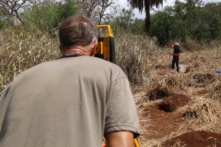 The grass at the Honouliuli site is "very thick and very heavy and you're trying to see what's on the ground. Your visibility is very low. It's very difficult to do," William Belcher said, adding that the group spends a lot of time clearing the area with