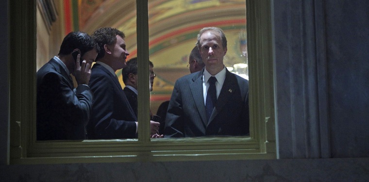 Image: Stephen Feinberg, co-founder of Cerberus Capital Management, during a visit to Capitol Hill in 2008.