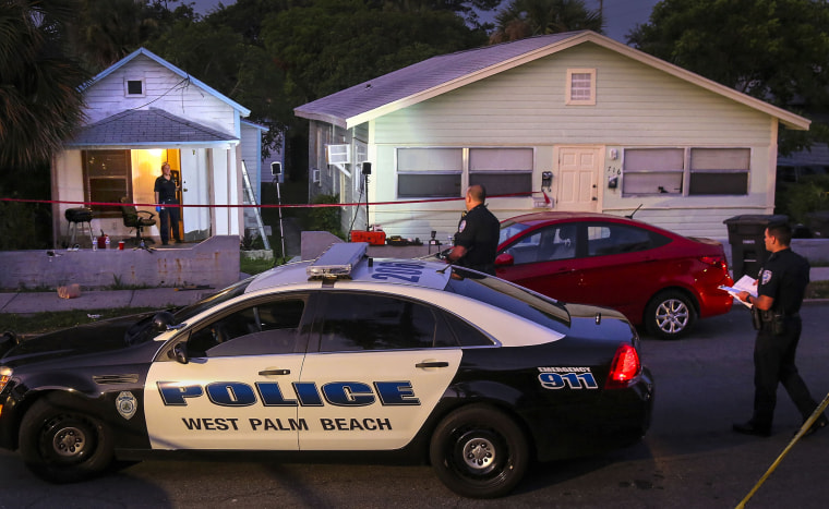 Image: West Palm Beach police investigate an overnight shooting