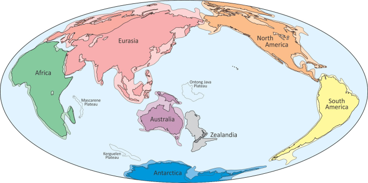 Image: An illustration shows what geologists are calling Zealandia, a continent two-thirds the size of Australia lurking beneath the waves in the southwest Pacific