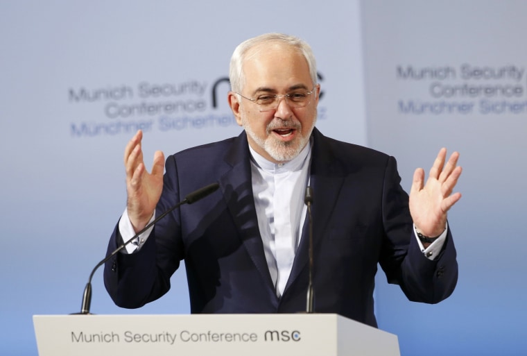 Image: Iranian Foreign Minister Mohammad Javad Zarif delivers his speech during the 53rd Munich Security Conference in Munich