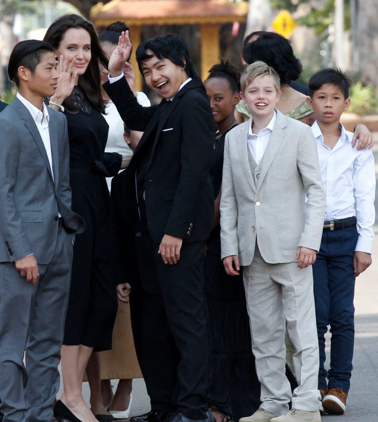 Angelina Jolie in Cambodia with her kids