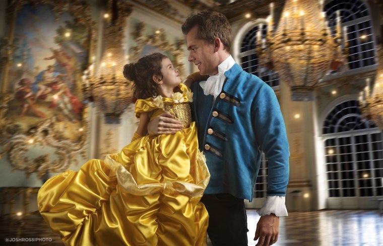Josh Rossi staged a "Beauty and the Beast" themed photo shoot for his daughter.