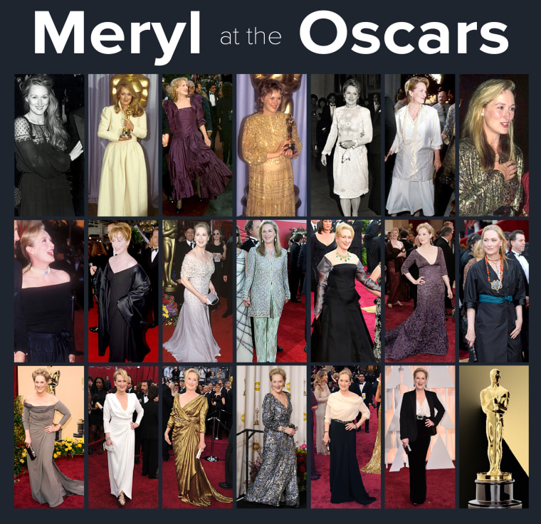 Meryl Streep at the Oscars over the years