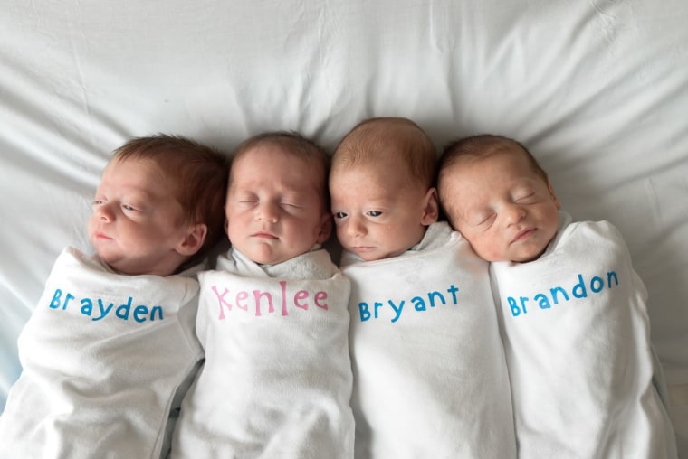 The Miller quadruplets were conceived spontaneously and without the aid of fertility treatments. 