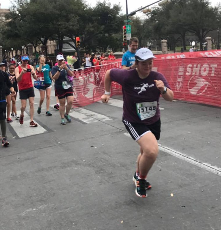 After a long, humid, hilly run, Kayleigh Williamson finished a half marathon, fulfilling her dream. Getting a medal made all the hard work worth it.