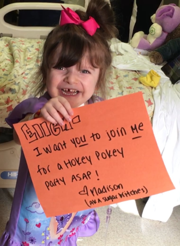 3-year-old Madison Austin loves the Hokey Pokey.