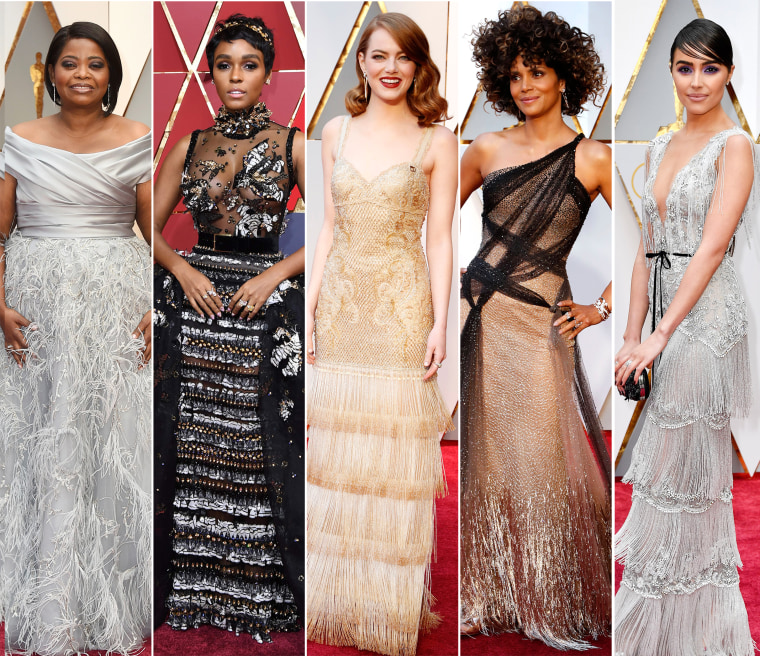 Oscar trends feathers and fringe