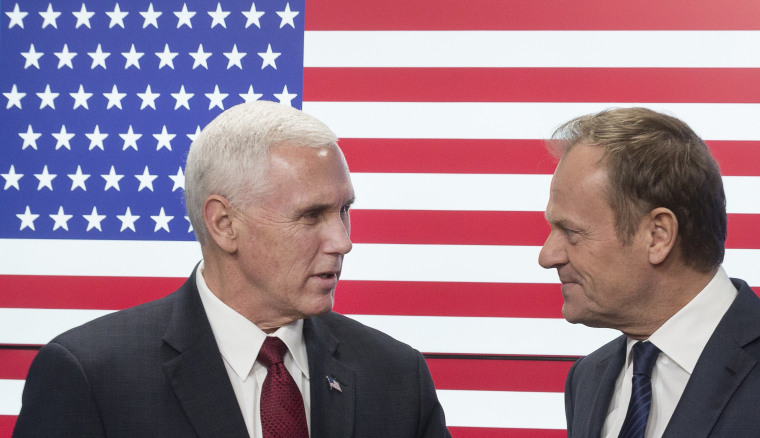 Image: Mike Pence and Donald Tusk