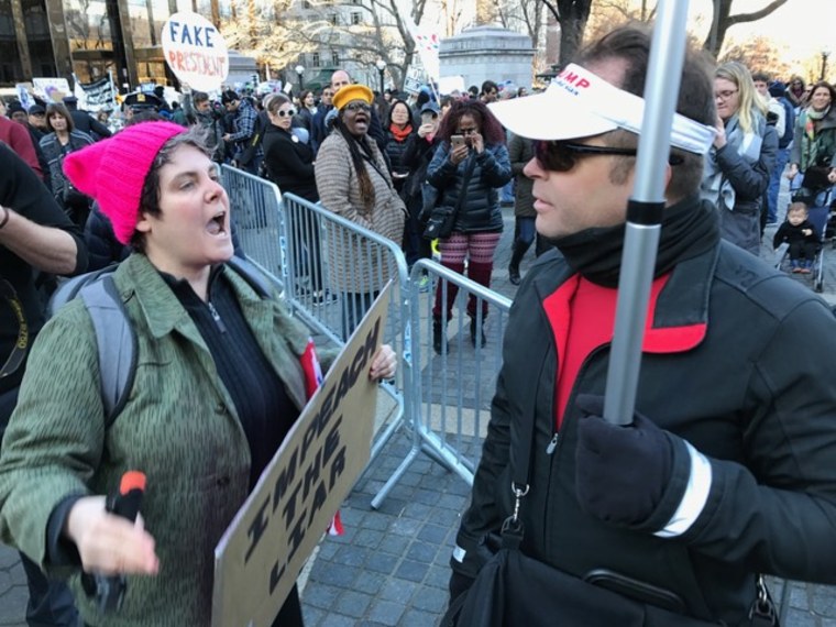 IMAGE: Dion Cini at anti-Trump rally