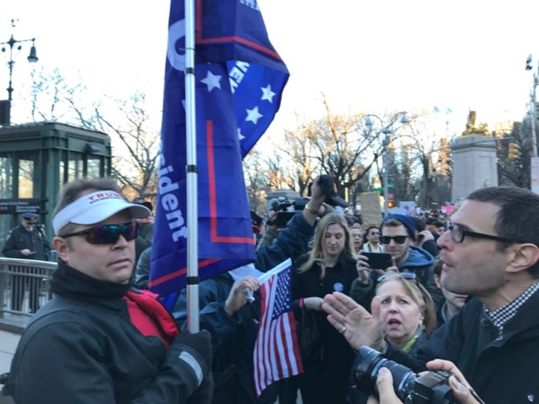 IMAGE: Dion Cini at anti-Trump rally