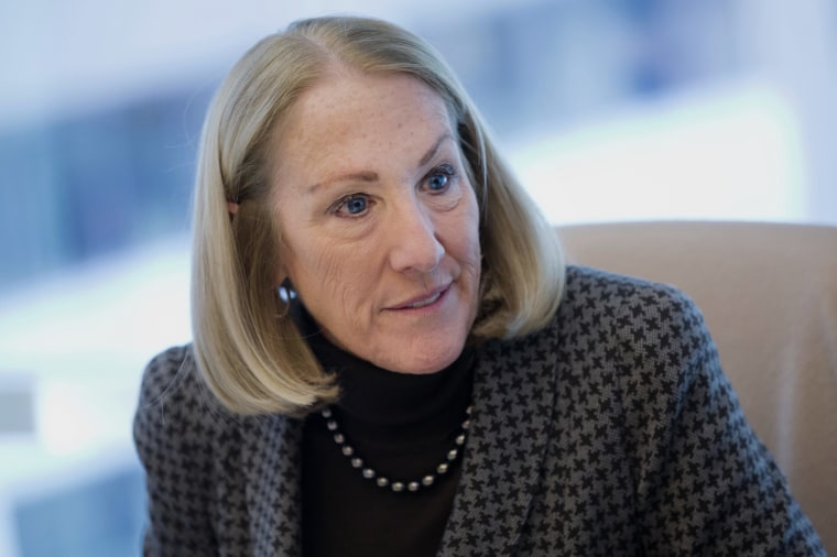Image: Anne Mulcahy, former chairman and chief executive officer of Xerox Corp., speaks during an interview in New York on March 5, 2014.