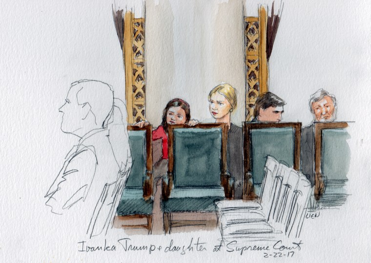 Image: Ivanka Trump and daughter seated in the Supreme Court.