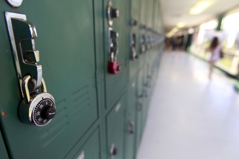 Image: Student lockers in a hallway at Alisal High School, on Friday April 20, 2012 in Salinas, California.
