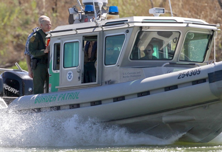 Image: A U.S. Customs and Border Protection boat carrying U.S. Speaker of the House Paul Ryan travels down the Rio Grande, Feb. 22, 2017 south of Mission, Texas.