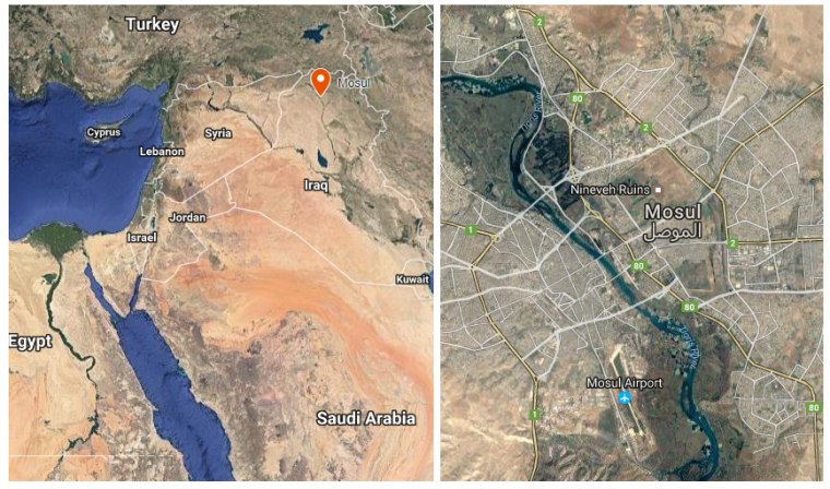 Image: A map of Mosul Airport