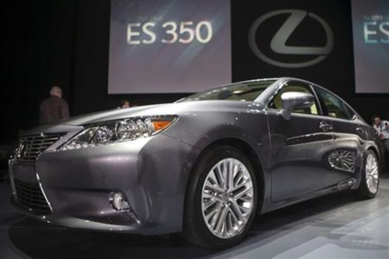 The Lexus ES350 is seen at the car's unveiling during the 2012 New York International Auto Show in New York