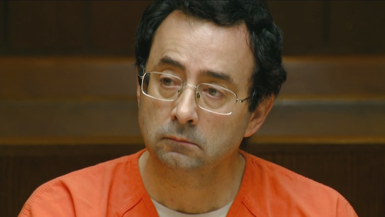 Image: Larry Nassar appears in Ingham County, Michigan, court for an arraignment on new sex abuse charges.