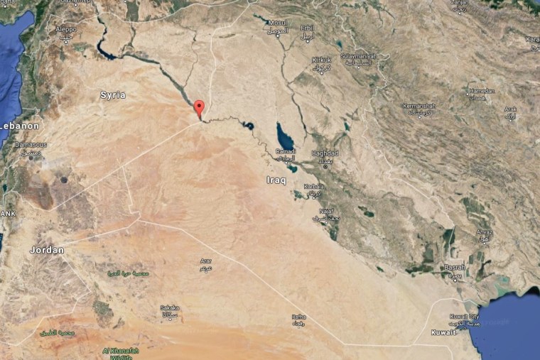 Image: Map shows location of Iraqi airstrikes targeting ISIS in Syria
