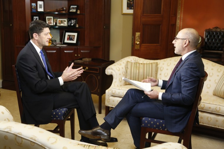 Matt Lauer talks to Speaker of the House Paul Ryan ahead of  President Trump's address to Congress.