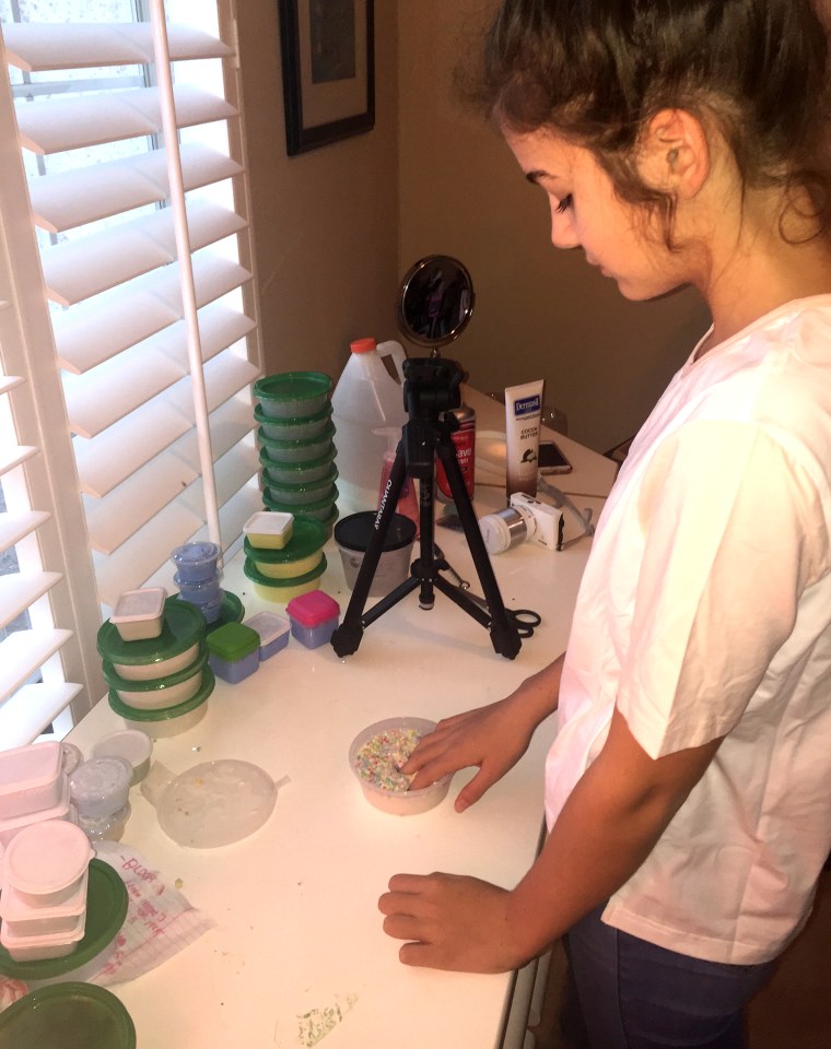 Casey Duke, 14, has created a slime-making factory and studio in her bedroom. She has 40,000 followers on Instagram after four months in the slime business.