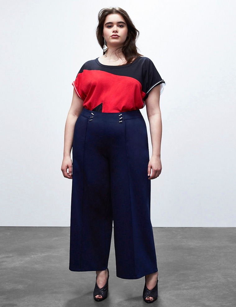 Sailor pants for the win. The high waist and cropped length make this look feel fresh.