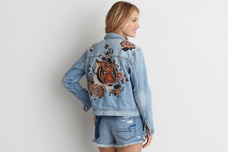 Embroidered Tiger Denim Jacket