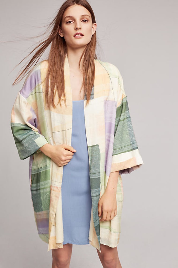 Watercolor Plaid Robe