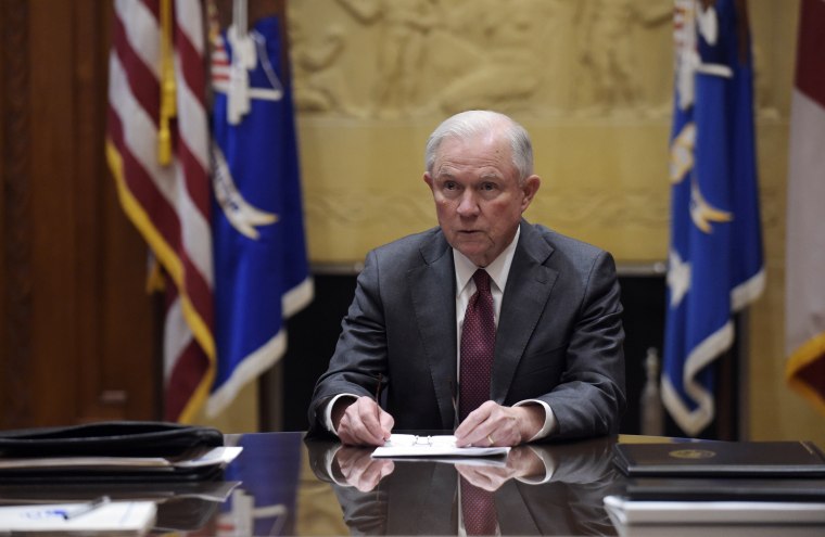 Image: Jeff Sessions at the Department of Justice in Washington