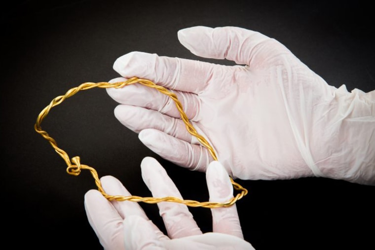 Image: An Iron Age gold "torc" was discovered in an English farm