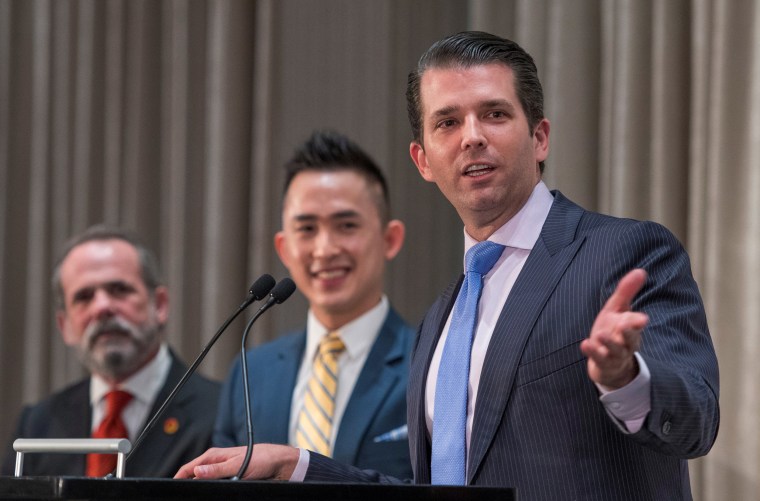Image: Donald Trump Jr. during the grand opening of the Trump International Hotel and Tower in Vancouver