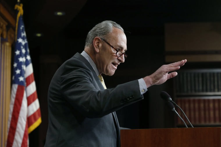 Image: Schumer holds a news conference where  he called for the resignation of Sessions