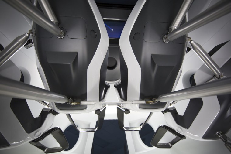 The capsule features an escape system designed to carry the passengers to safety in the event of an emergency.

